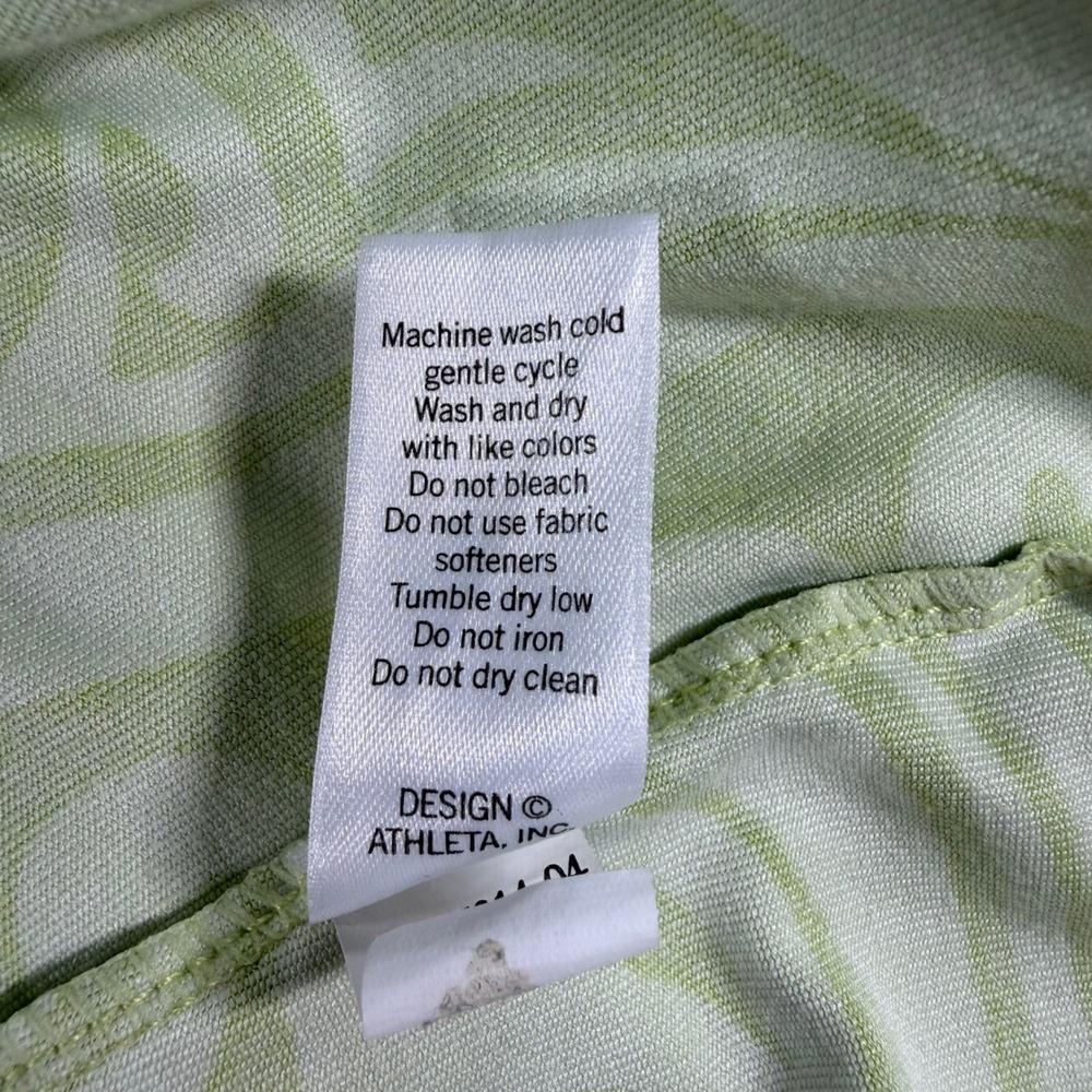 Athleta Womens XL Lime Green Swirl 1/4 Zip Pullover Athleisure Thumbholes - Picture 11 of 12